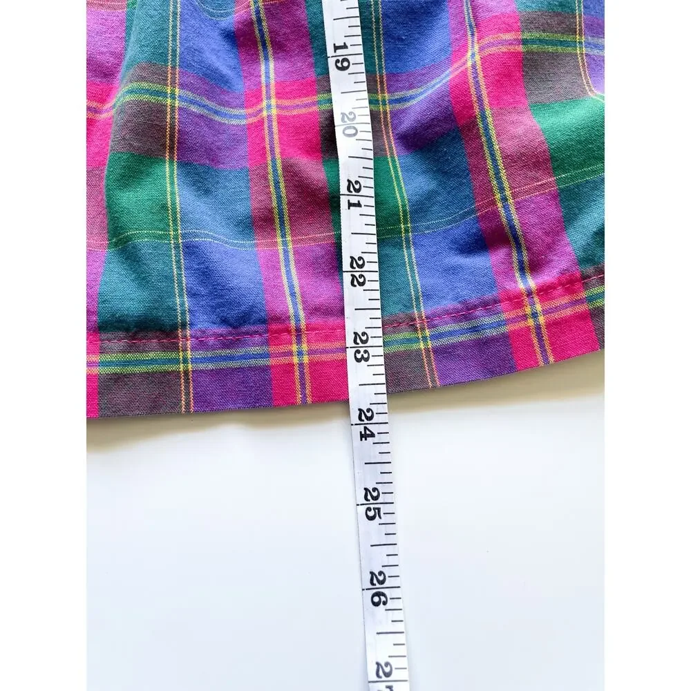 Vintage OshKosh B'Gosh Made in the USA Plaid Dress and White Long Sleeve Size 6